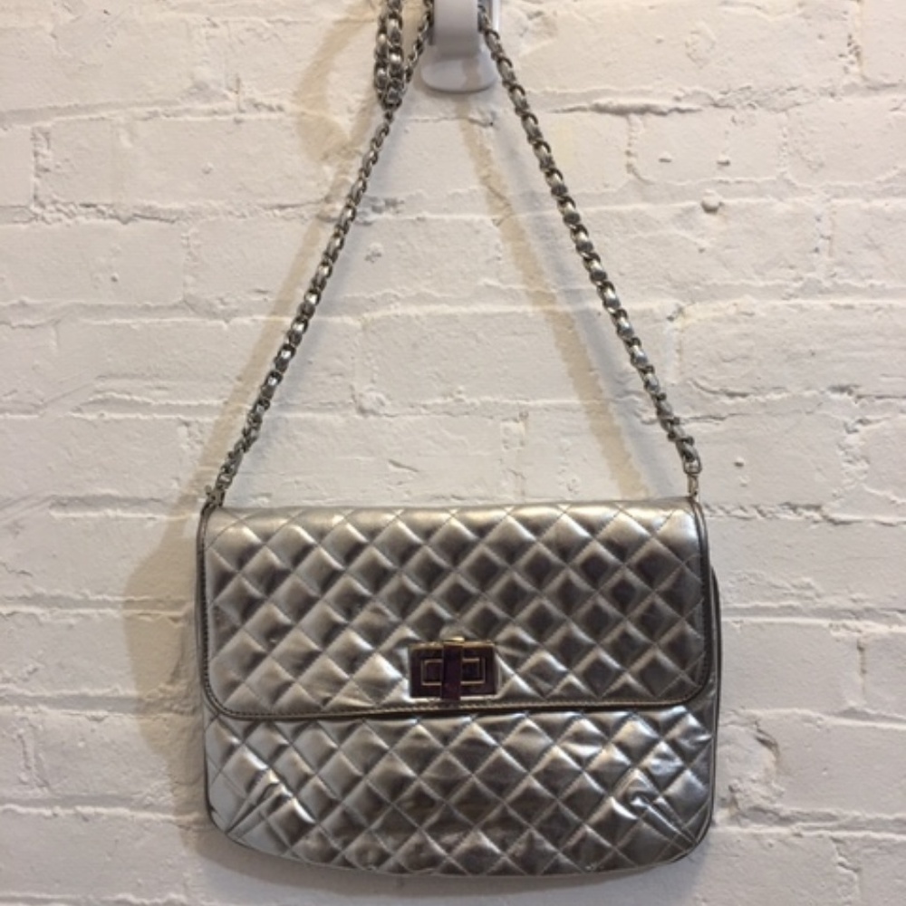Silver Metallic Quilted Bag